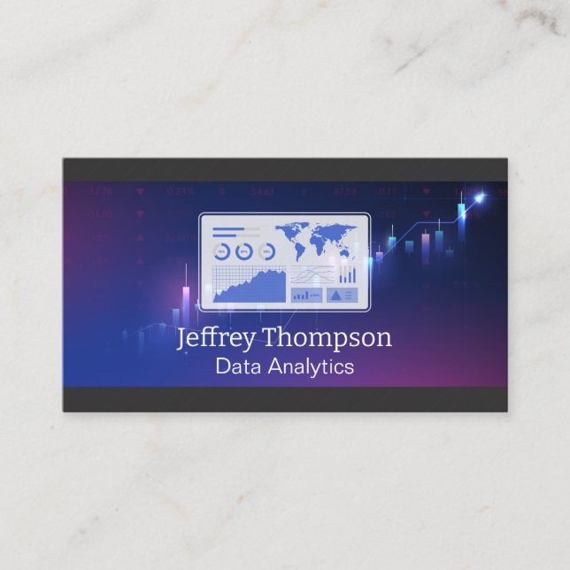 Analytics | Metrics | Financial Data Business Card (Front)