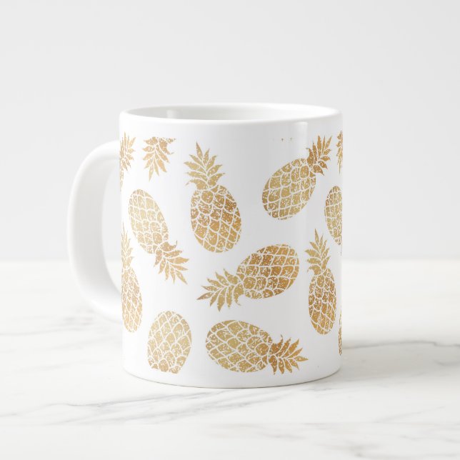 ananas GOLD PINEAPPLE chic GLAMOUR Large Coffee Mug (Front Left)