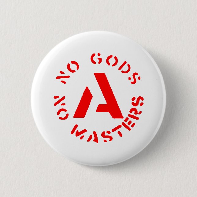 Anarchism - No Gods No Masters 6 Cm Round Badge (Front)