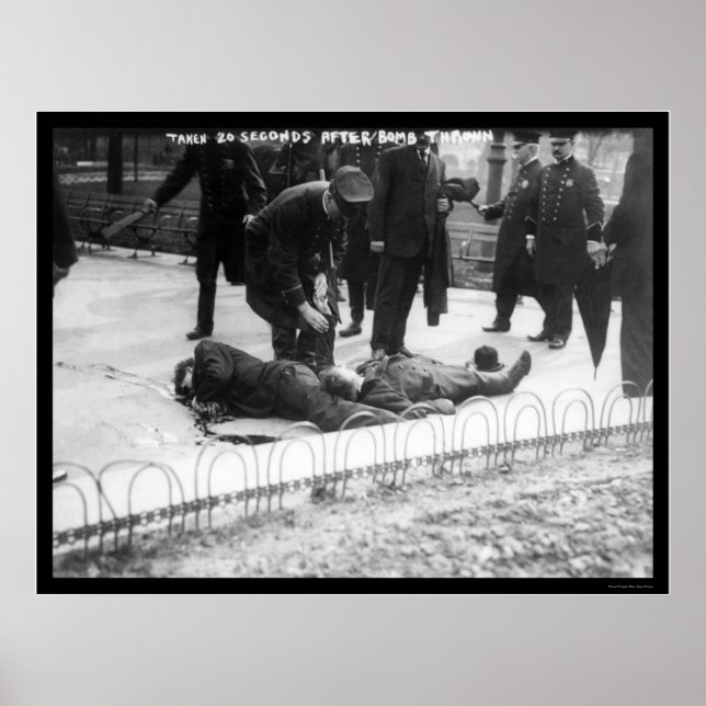 Anarchist Bomb Casualties in New York City 1908 Poster (Front)