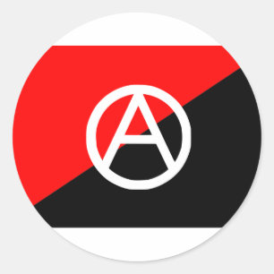 Anarchist flag with A symbol Classic Round Sticker