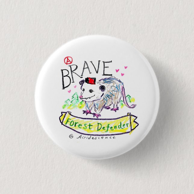 Anarchist Opossum Forest Defender Button (Front)