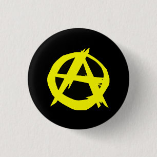 Anarcho Capitalism Black and Yellow Flag 3 Cm Round Badge