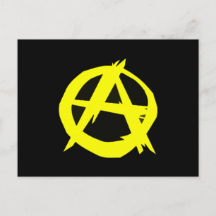 Anarcho Capitalism Black and Yellow Flag Postcard
