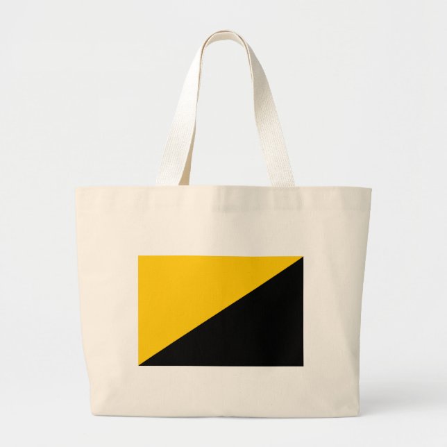 Anarcho Capitalist Black and Yellow Large Tote Bag (Front)