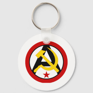 Anarcho-communist logo key ring
