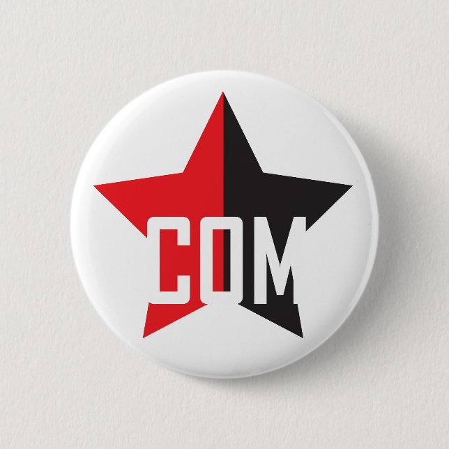 Anarcho-Communist Star 6 Cm Round Badge (Front)