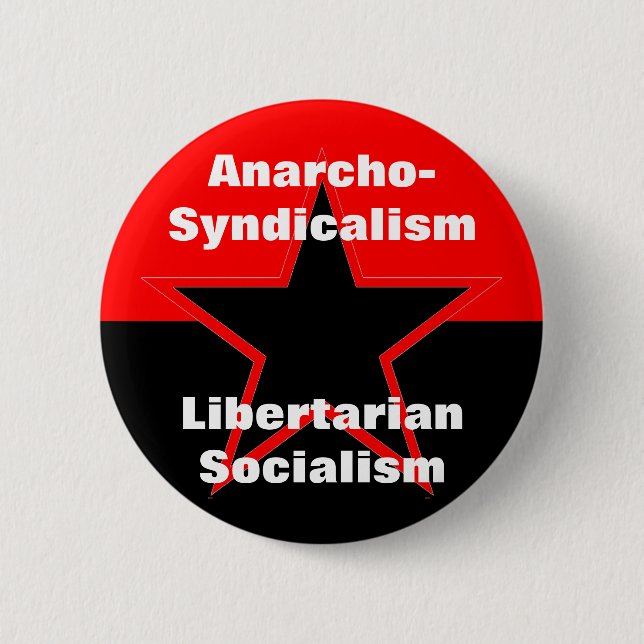 anarcho-syndicalism libertarian socialism button (Front)