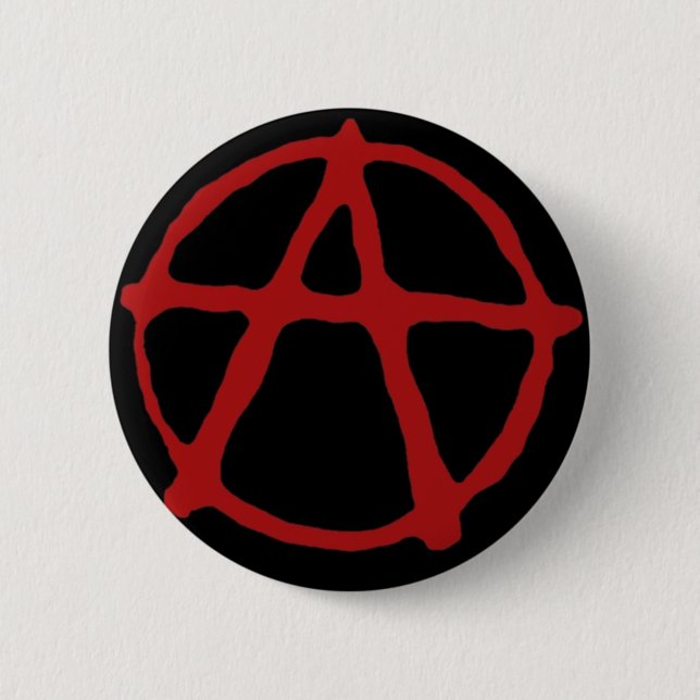 Anarchy. Black t-shirt with red symbol 6 Cm Round Badge (Front)