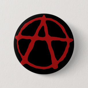 Anarchy. Black t-shirt with red symbol 6 Cm Round Badge