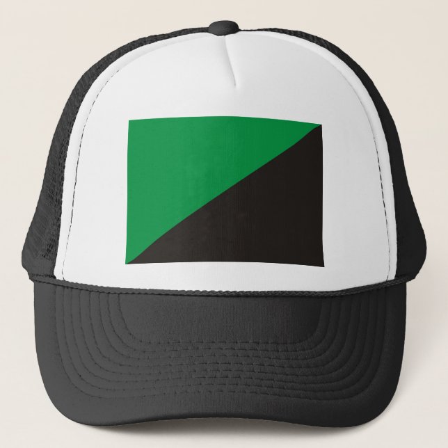 anarchy eco flag green black ecology bio trucker hat (Front)