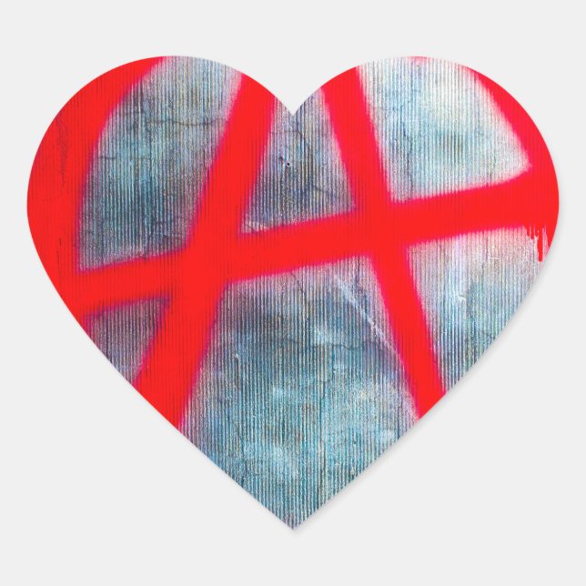 Anarchy Graffiti Heart Sticker (Front)