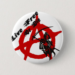 Anarchy Grim Reaper 6 Cm Round Badge