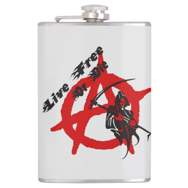 Anarchy Grim Reaper Hip Flask (Front)