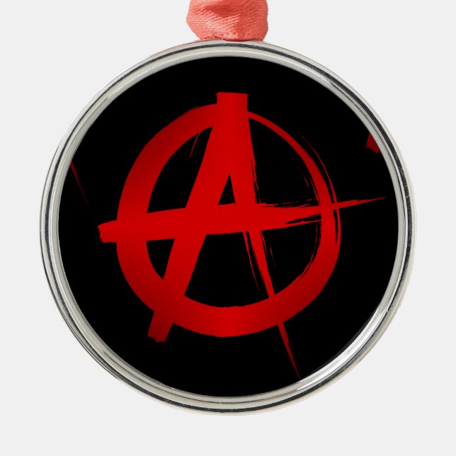 Anarchy symbol metal tree decoration (Front)