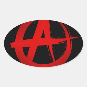 Anarchy symbol oval sticker
