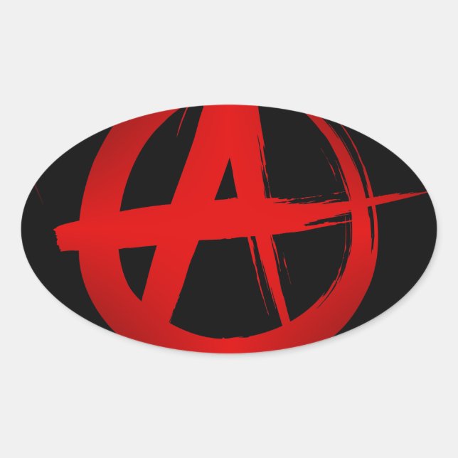 Anarchy symbol oval sticker (Front)
