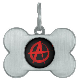 Anarchy symbol pet name tag