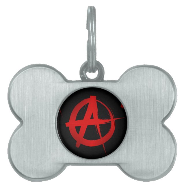 Anarchy symbol pet name tag (Front)