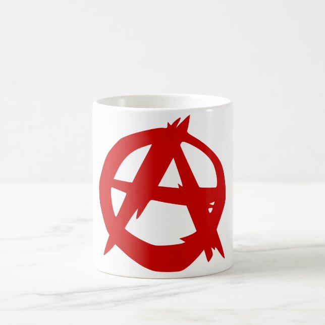 Anarchy Symbol Red A and Circle Without Ruler Coffee Mug (Center)