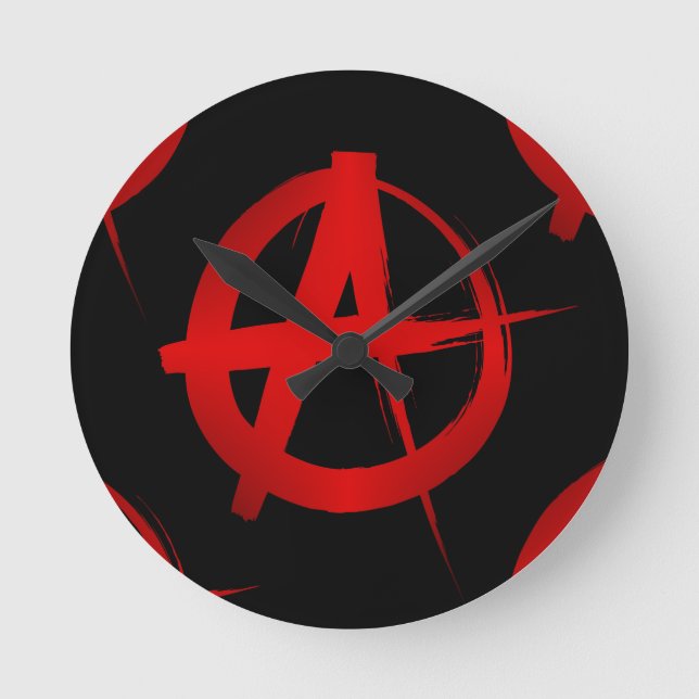 Anarchy symbol round clock (Front)
