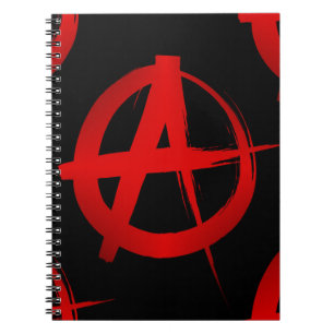 Anarchy symbol spiral notebook