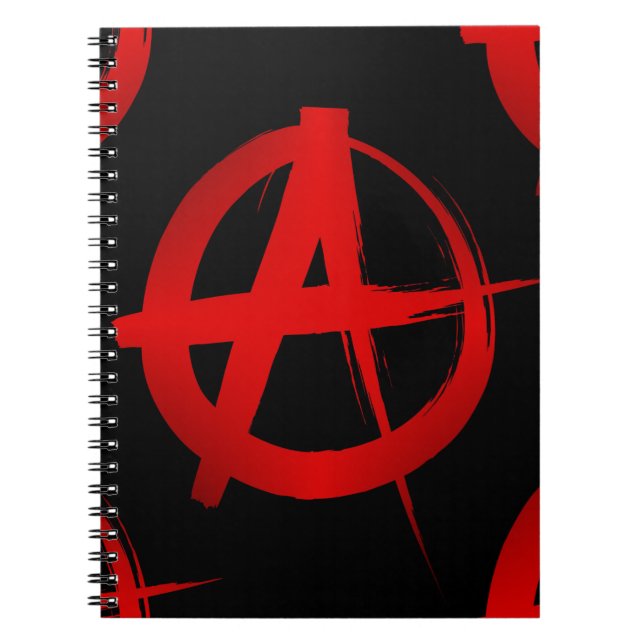 Anarchy symbol spiral notebook (Front)