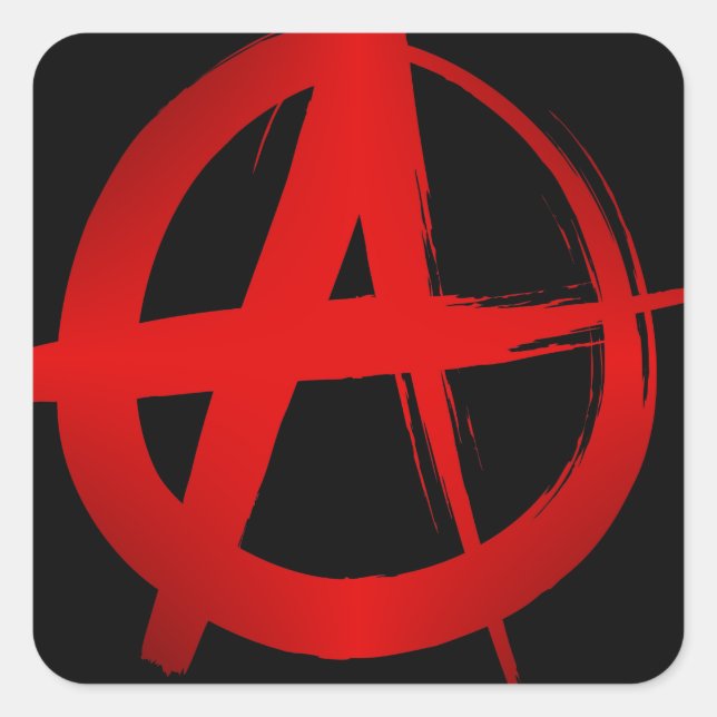 Anarchy symbol square sticker (Front)