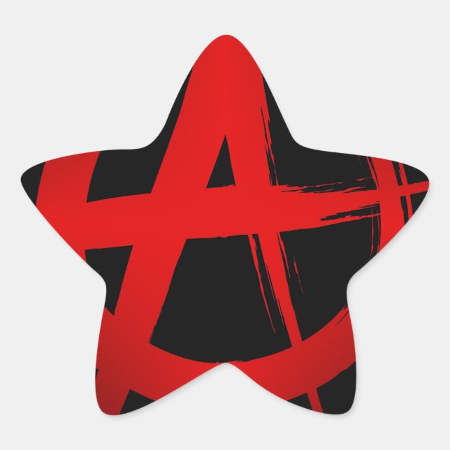 Anarchy symbol star sticker (Front)