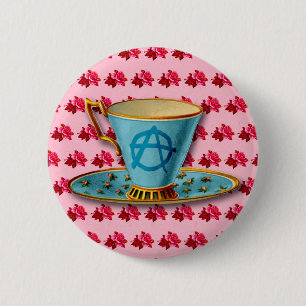 Anarchy Teacup Button Badge