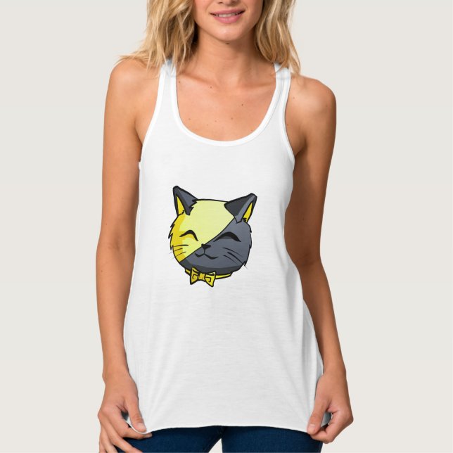 Anarkitty Tank - AnCat Black and Yellow Cat Tee (Front)