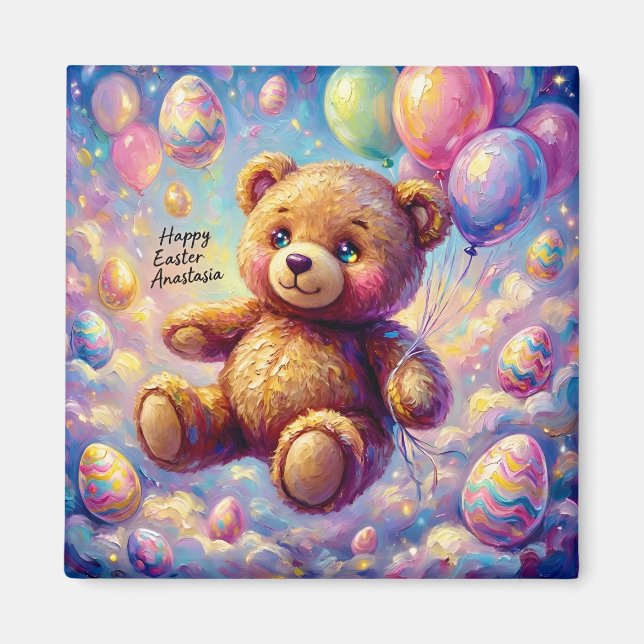 ANASTASIA ~ EASTER Teddy Bear Egg Balloons ~ Magnet (Front)