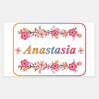 Anastasia Name Rectangular Sticker