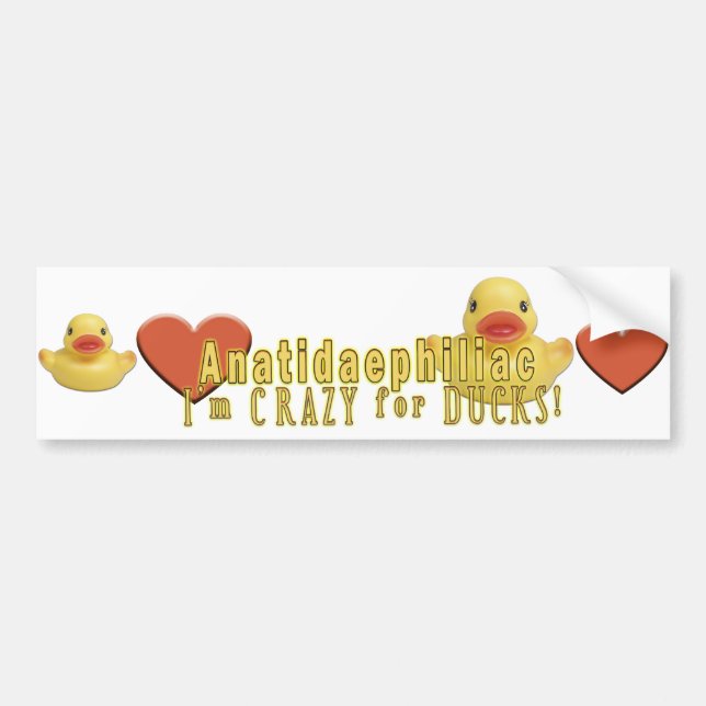 Anatidaephiliac - I LOVE DUCKS Bumper Sticker (Front)