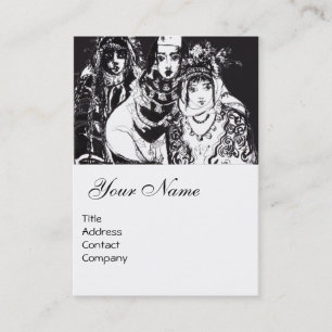 ANATOLIAN GIRLS Black White Ethic Fashion Drawing Business Card