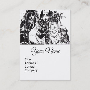 ANATOLIAN GIRLS Black Whiye Ethnic Fashion Drawing Business Card