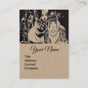 ANATOLIAN GIRLS Drawing Black Brown Kraft Paper Business Card