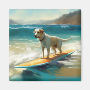 Anatolian Shepherd Beach Surfing Painting Magnet