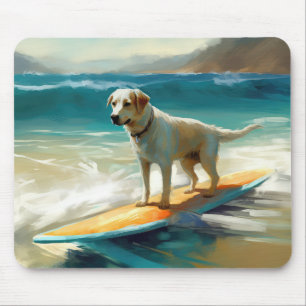 Anatolian Shepherd Beach Surfing Painting Mouse Pad