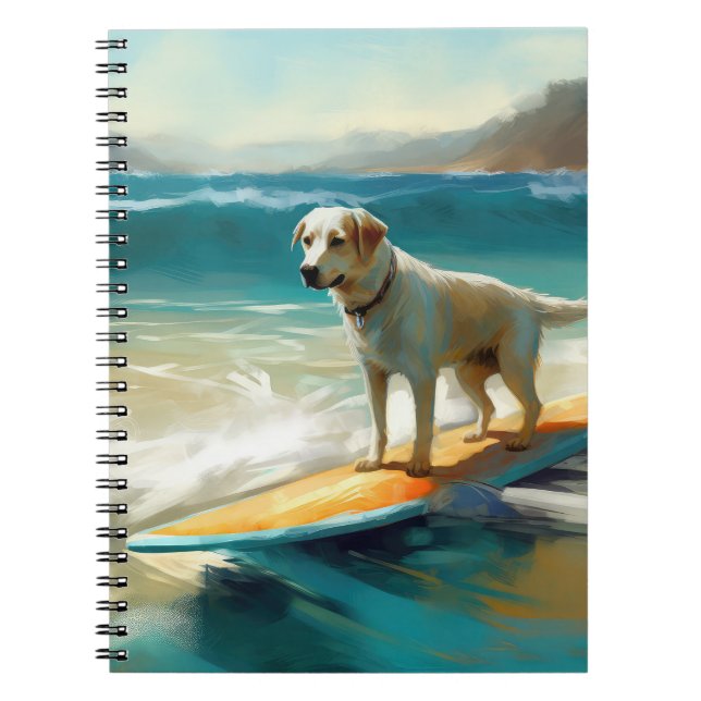 Anatolian Shepherd Beach Surfing Painting  Notebook (Front)