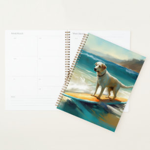Anatolian Shepherd Beach Surfing Painting  Planner