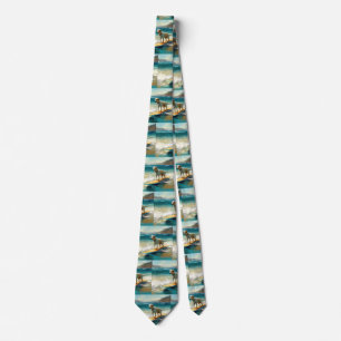 Anatolian Shepherd Beach Surfing Painting Tie