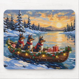 Anatolian Shepherd Christmas Boat Holiday Mouse Pad