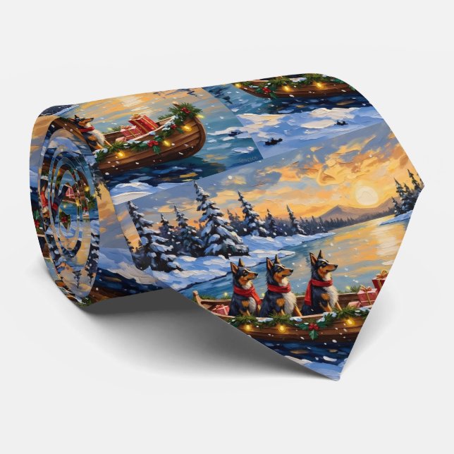Anatolian Shepherd Christmas Boat Holiday Tie (Rolled)