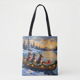 Anatolian Shepherd Christmas Boat Holiday Tote Bag