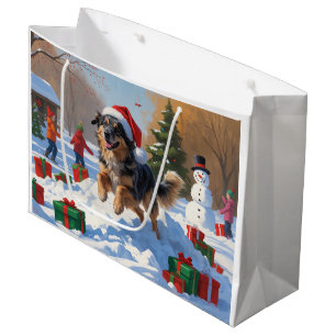Anatolian Shepherd Christmas Festive Snow Large Gift Bag