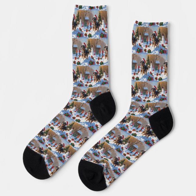 Anatolian Shepherd Christmas Festive Snow Socks (Left)