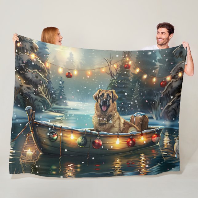 Anatolian Shepherd Christmas Festive Voyage Fleece Blanket (In Situ)