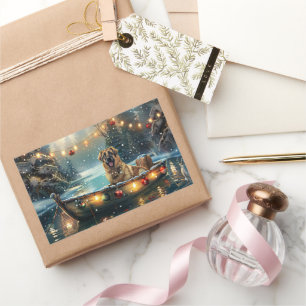 Anatolian Shepherd Christmas Festive Voyage Rectangular Sticker