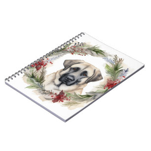 Anatolian Shepherd Christmas Wreath Festive Pup Notebook